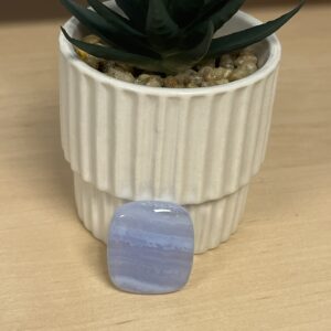 Pendentif calcédoine bleue