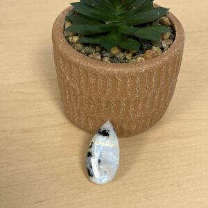 Pendentif péristérite / labradorite blanche avec tourmaline