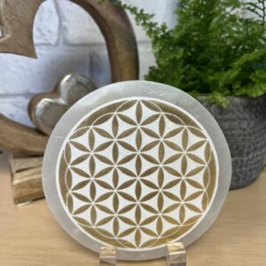 Plaque de rechargement fleur de vie dorée