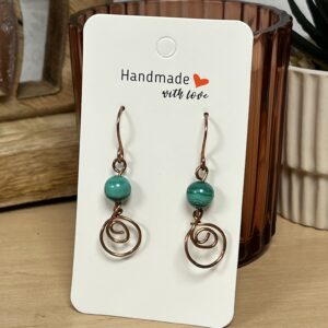 Boucles d'oreilles en cuivre et malachite