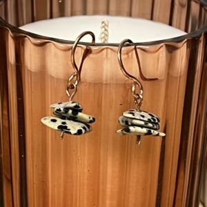 Boucles d'oreilles en cuivre et jaspe dalmatien