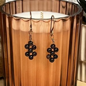 Boucles d'oreilles en cuivre et grenat