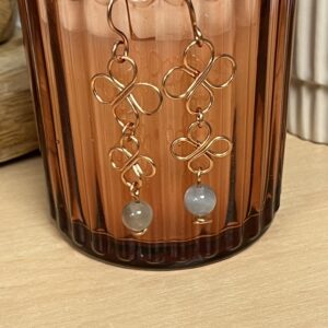 Boucles d'oreilles en cuivre et pierre de lune